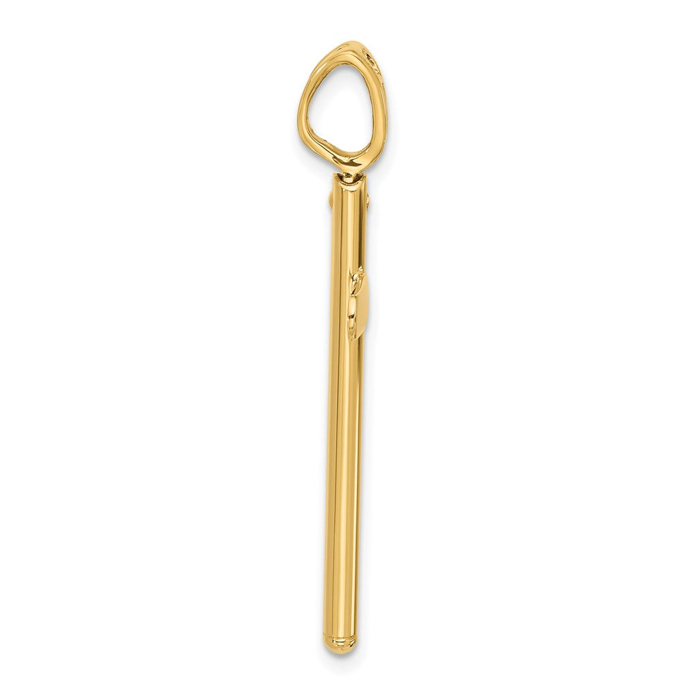 14K Gelbgold Poliert Kreuz Anhänger