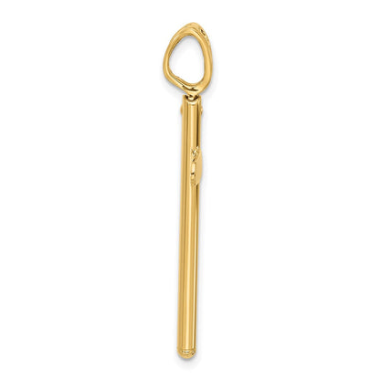 14K Gelbgold Poliert Kreuz Anhänger
