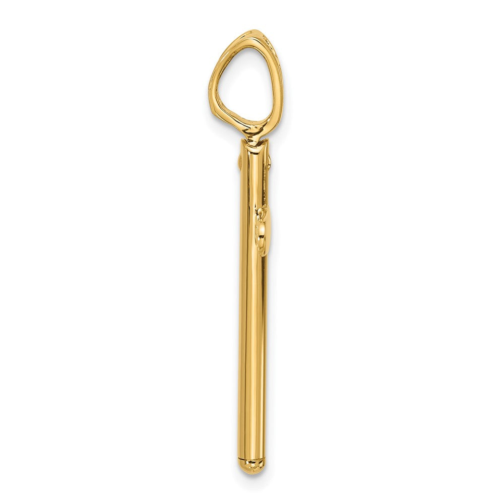 14K Gelbgold Poliert Kreuz Anhänger