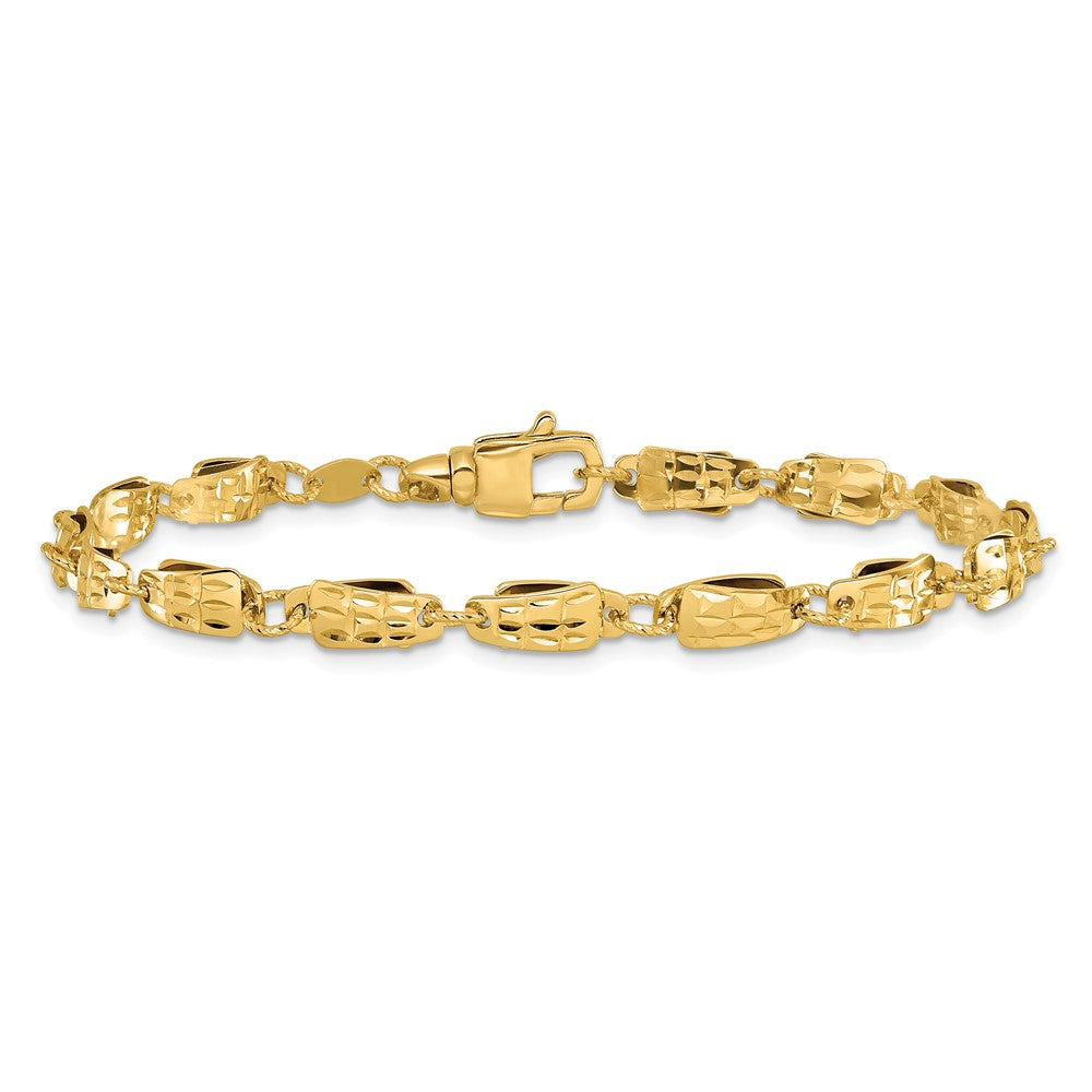 14K Gelbgold Poliert Fantasieglieder Armband