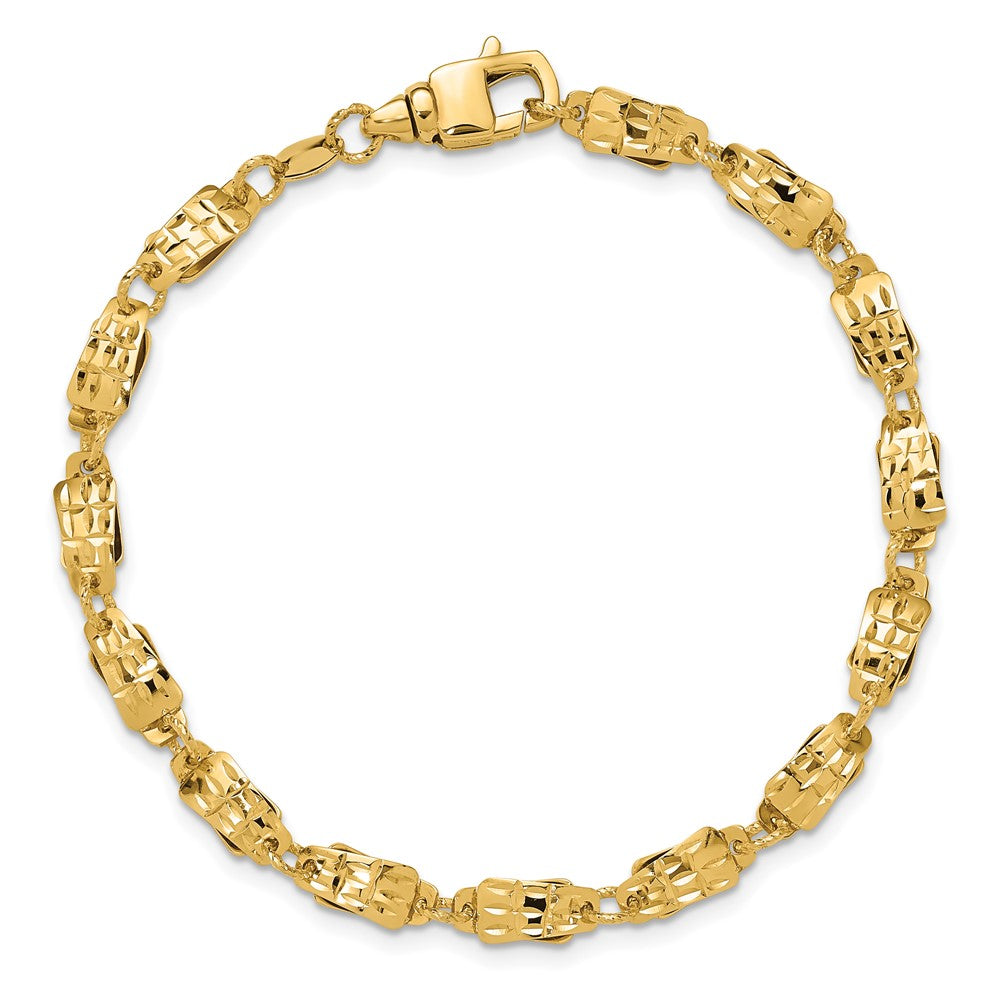14K Gelbgold Poliert Fantasieglieder Armband