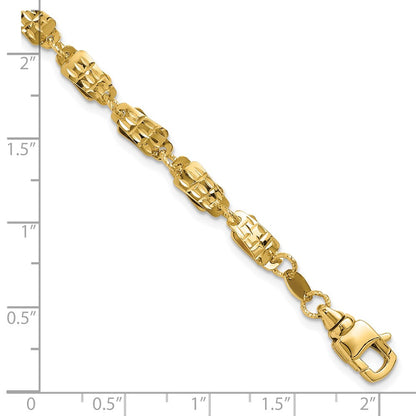 14K Gelbgold Poliert Fantasieglieder Armband