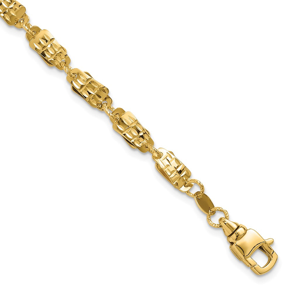 14K Gelbgold Poliert Fantasieglieder Armband