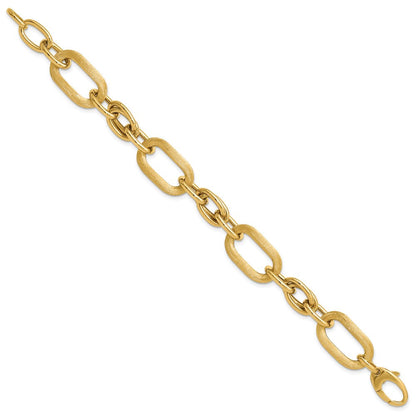 14K Gelbgold Poliert und Satiniert Fantasieglieder Armband