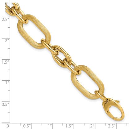 14K Gelbgold Poliert und Satiniert Fantasieglieder Armband