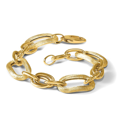 14K Gelbgold Poliert und Satiniert Fantasieglieder Armband