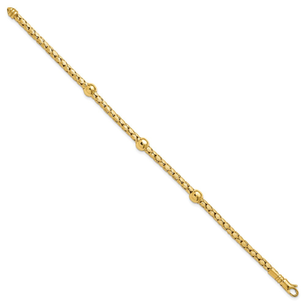 14K Gelbgold Poliert und Satiniert Geflochten Armband
