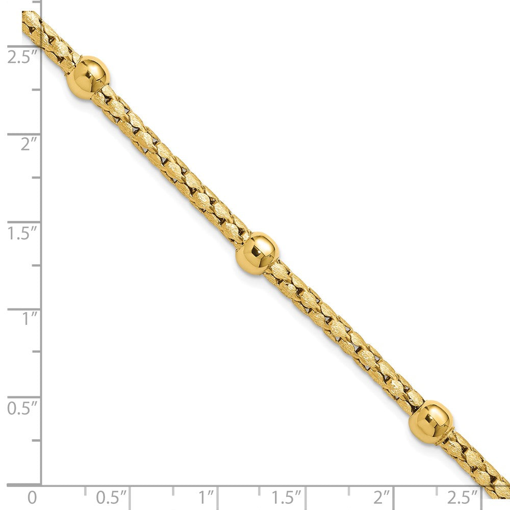 14K Gelbgold Poliert und Satiniert Geflochten Armband