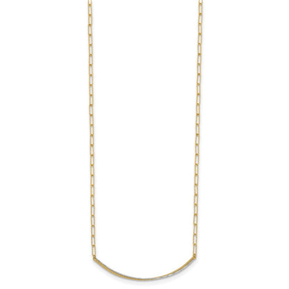 14K Gelb & Rhodium Poliert und Diamantiert Stab Halskette