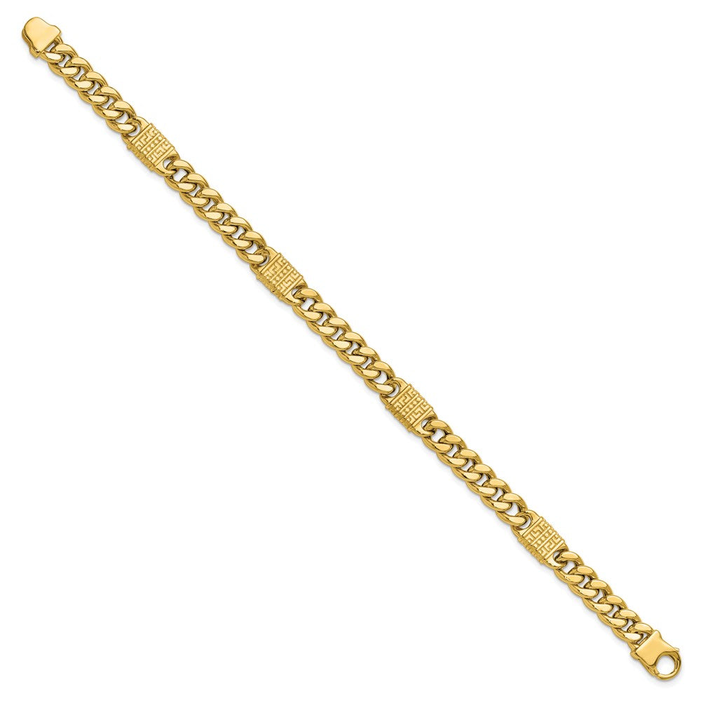 14K Gelbgold Poliert mit Design Fantasieglieder Herren Armband