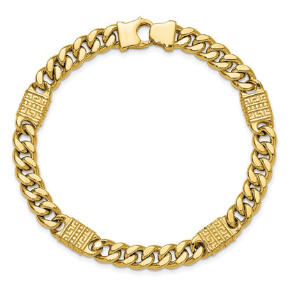 14K Gelbgold Poliert mit Design Fantasieglieder Herren Armband