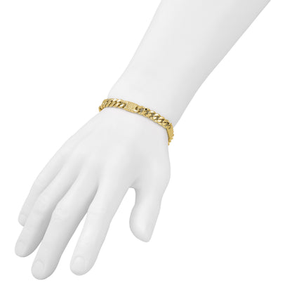 14K Gelbgold Poliert mit Design Fantasieglieder Herren Armband