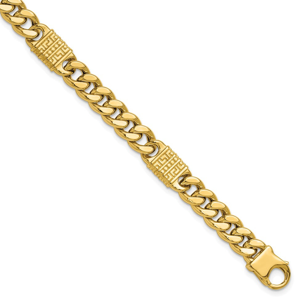 14K Gelbgold Poliert mit Design Fantasieglieder Herren Armband