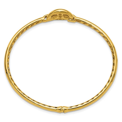 14K Gelbgold Poliert Hohl Klappbar Armreif
