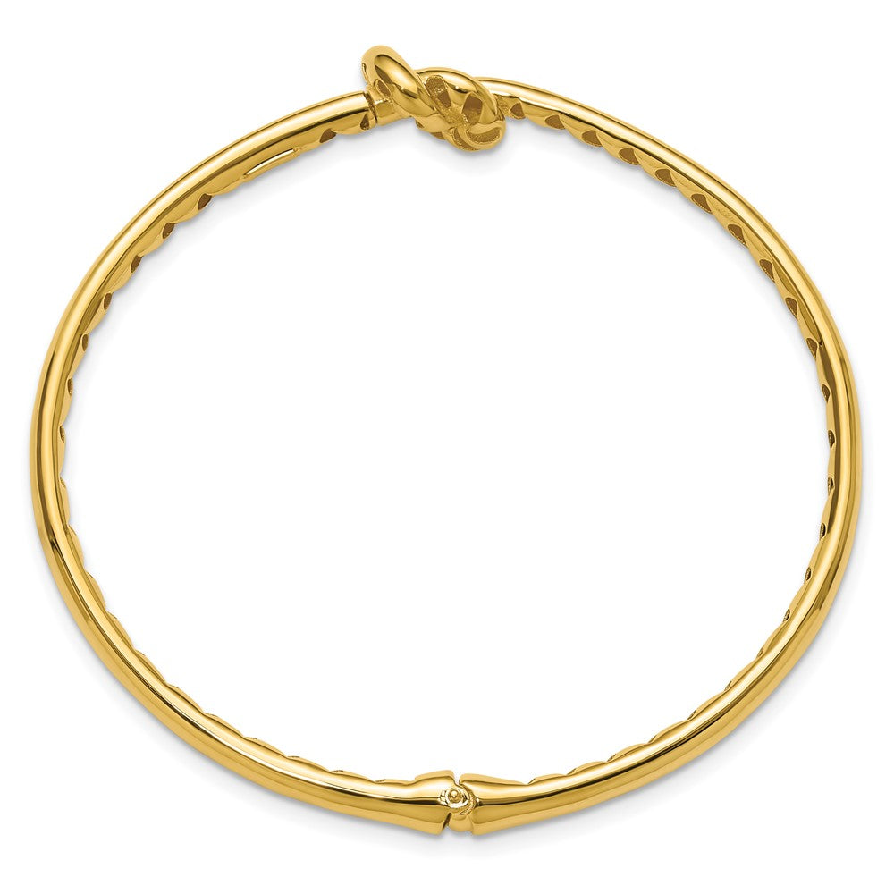 14K Gelbgold Poliert Hohl Knoten Klappbar Armreif