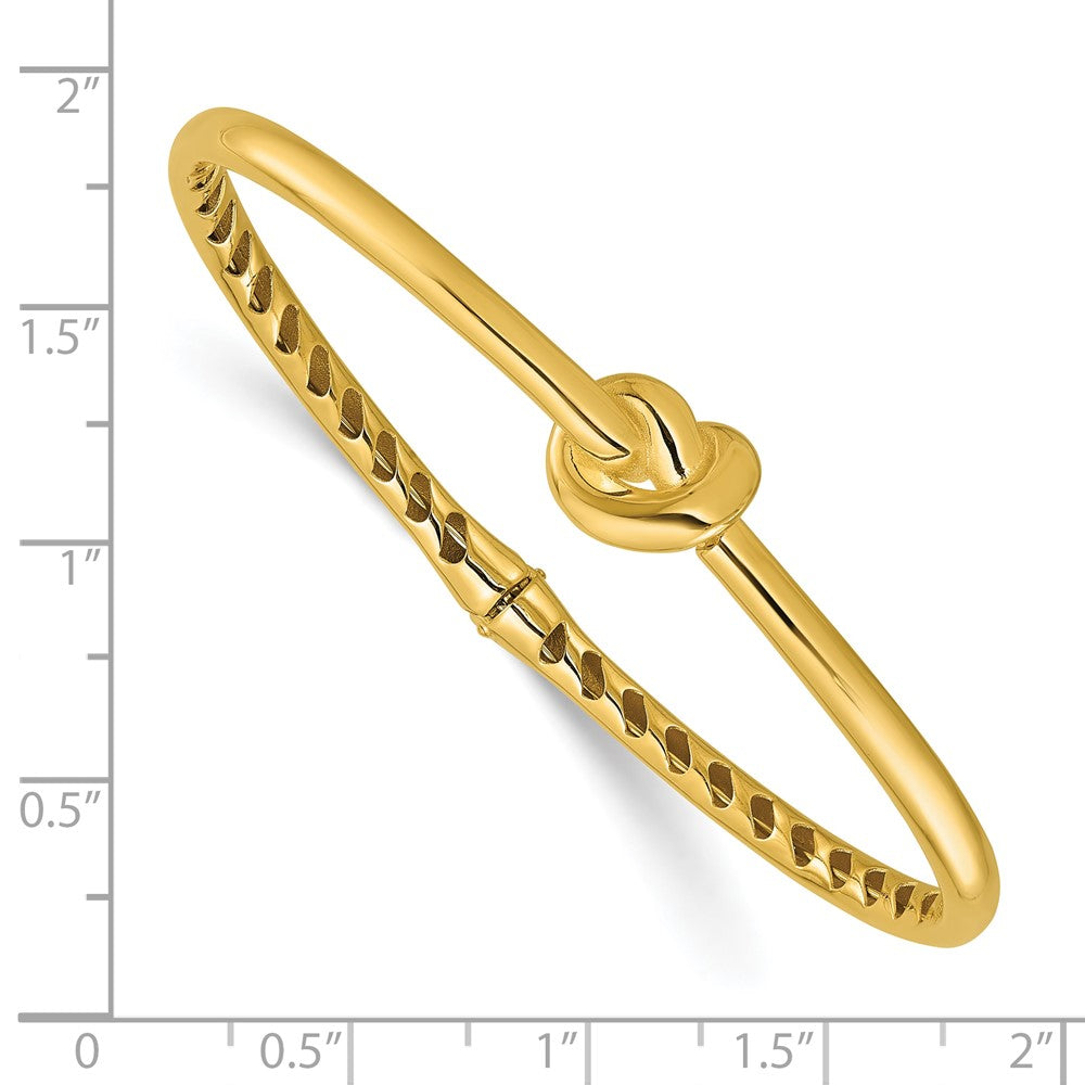 14K Gelbgold Poliert Hohl Knoten Klappbar Armreif