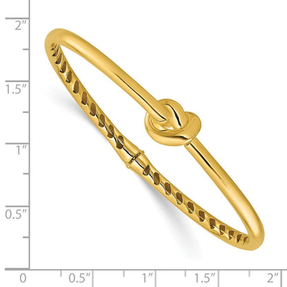 14K Gelbgold Poliert Hohl Knoten Klappbar Armreif