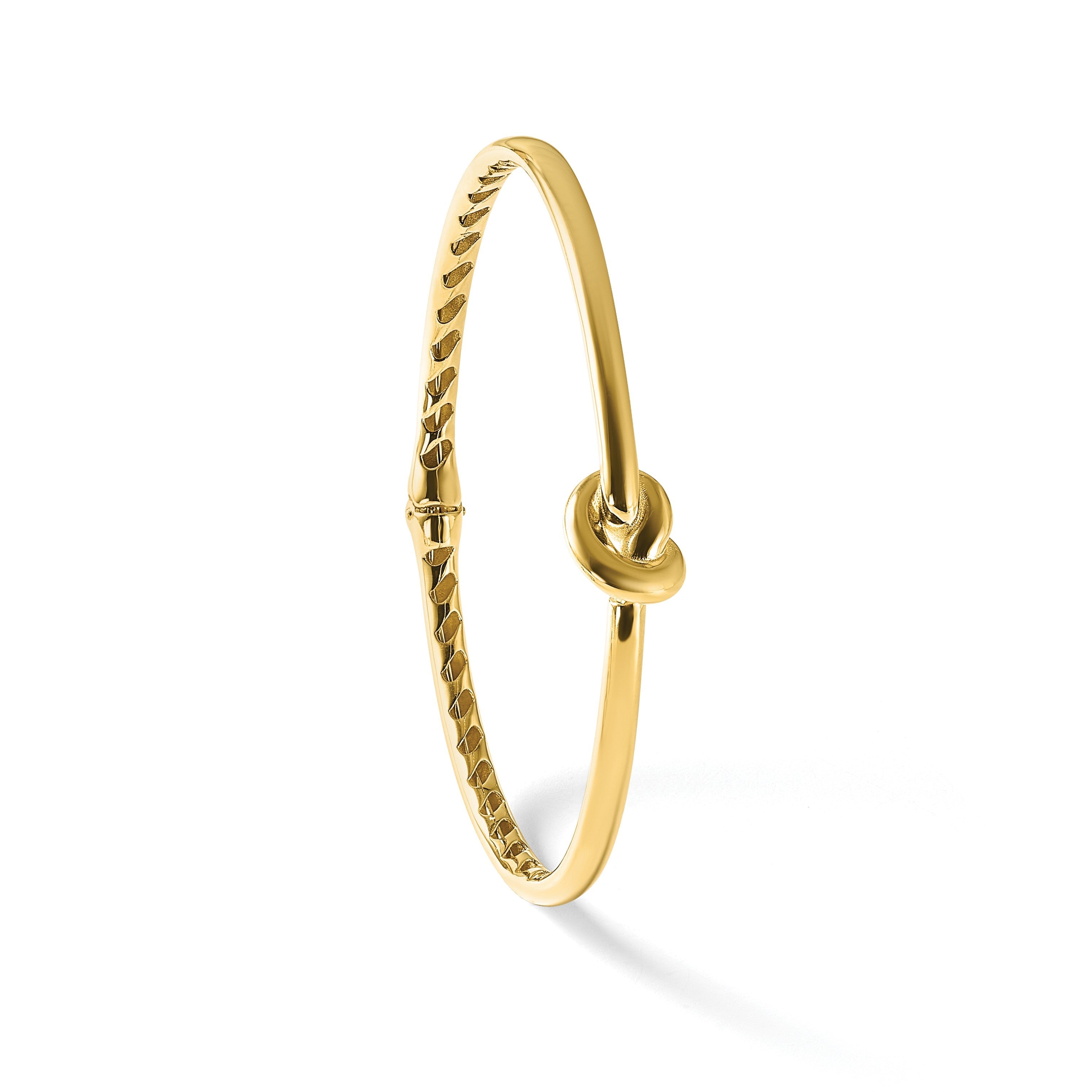 14K Gelbgold Poliert Hohl Knoten Klappbar Armreif