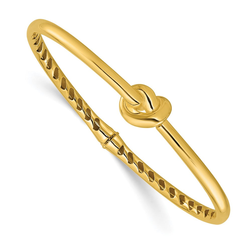 14K Gelbgold Poliert Hohl Knoten Klappbar Armreif