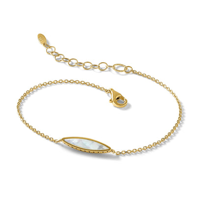 14K Gelbgold Poliert Perlmutt 1 Zoll Verlängerung. Armband
