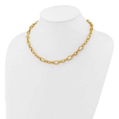 14K Gelbgold Poliert Fantasieglieder Halskette