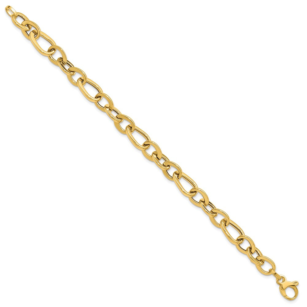 14K Gelbgold Poliert Fantasieglieder Armband
