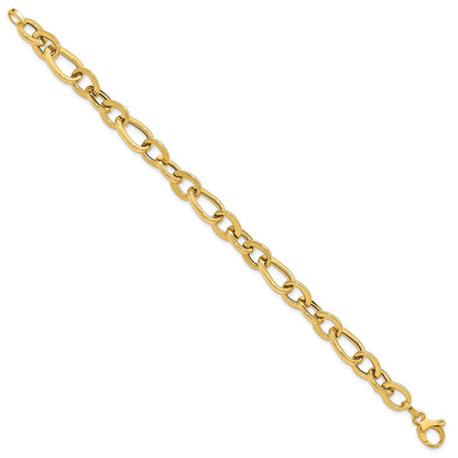 14K Gelbgold Poliert Fantasieglieder Armband