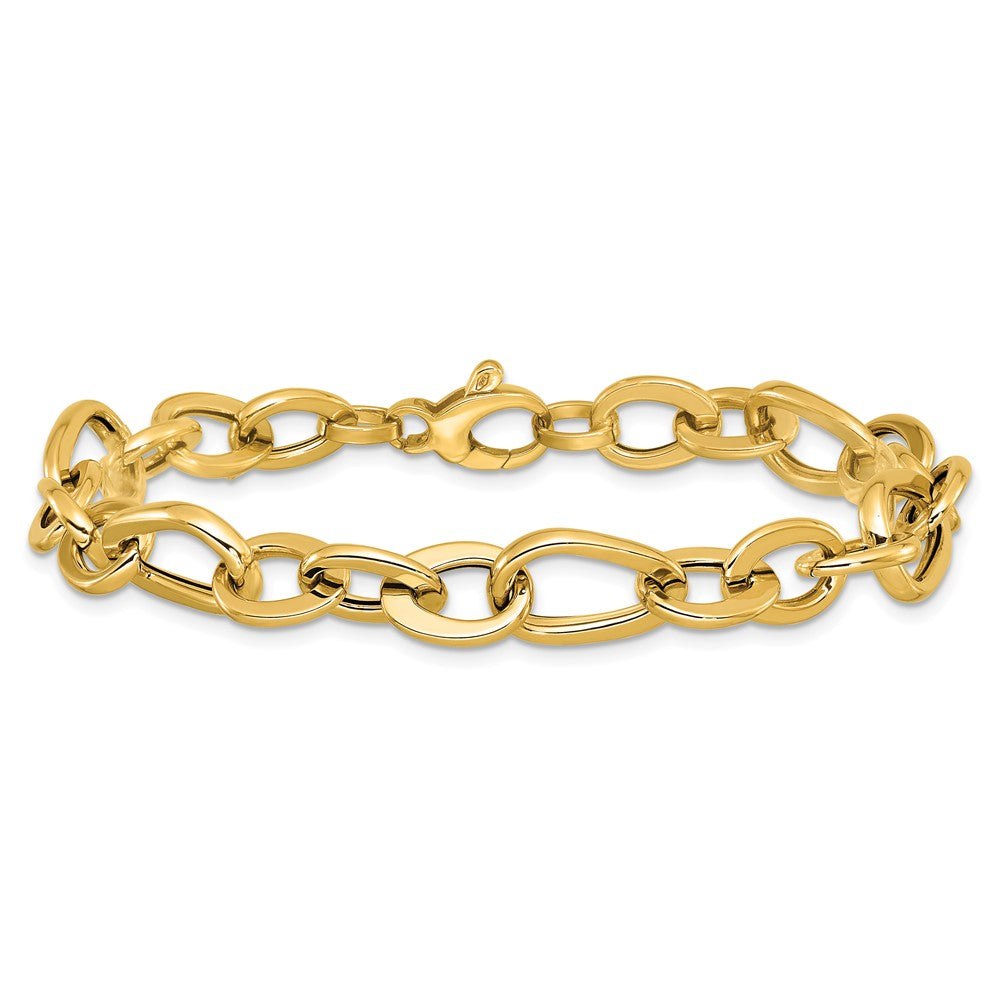 14K Gelbgold Poliert Fantasieglieder Armband