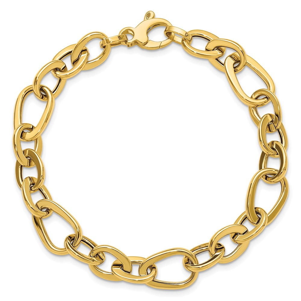 14K Gelbgold Poliert Fantasieglieder Armband