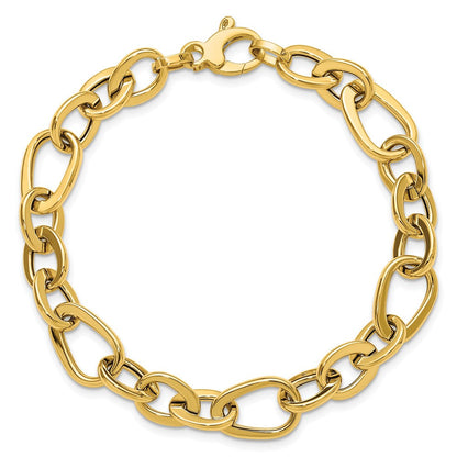 14K Gelbgold Poliert Fantasieglieder Armband