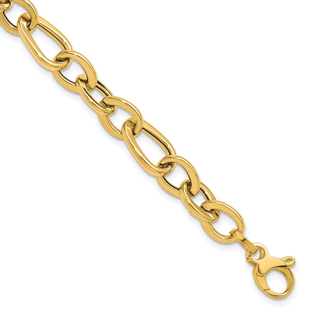 14K Gelbgold Poliert Fantasieglieder Armband