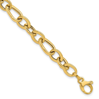 14K Gelbgold Poliert Fantasieglieder Armband