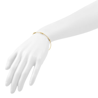 14K Bicolor Pol/texture/dia Schliff Perlen 1 Zoll Verlängerung. Armband