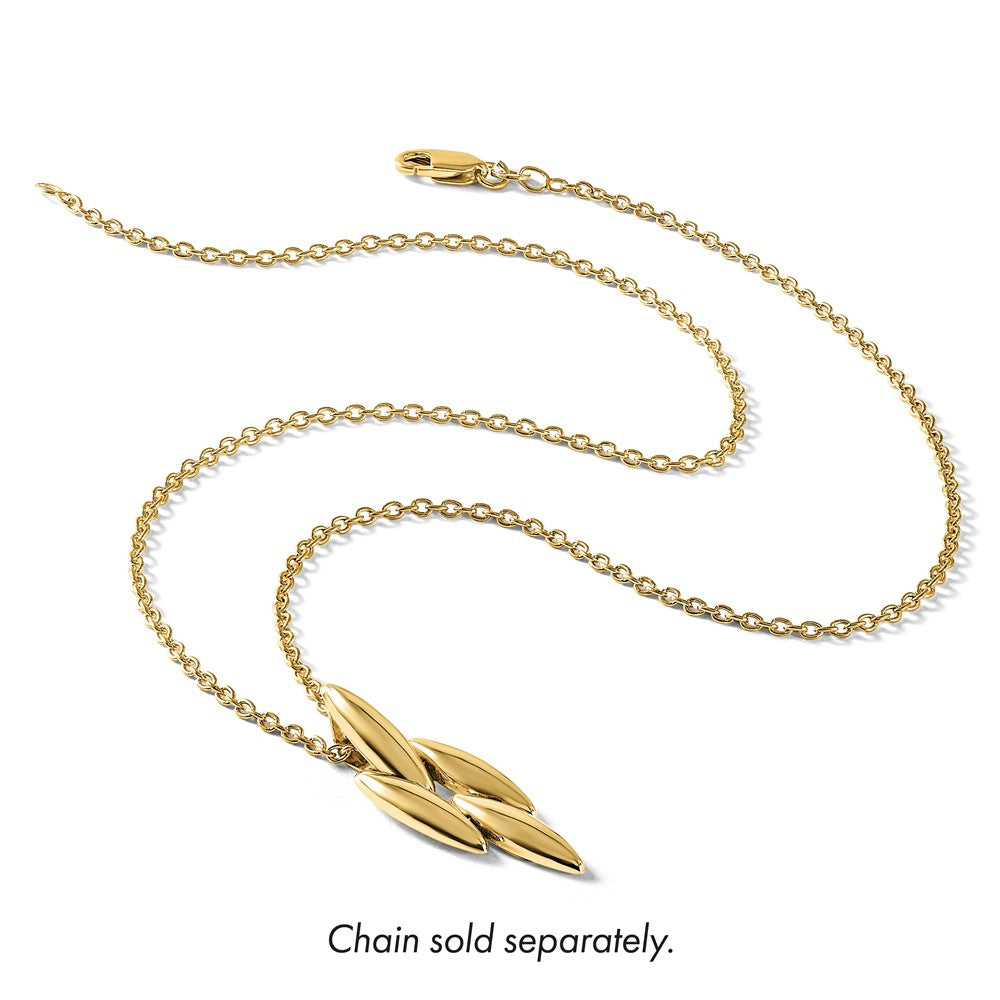 14K Gelbgold Poliert Fantasie Anhänger