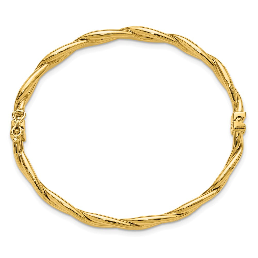 14K Gelbgold Poliert Fantasie Intertwined Klappbar Armreif