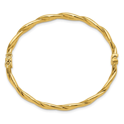 14K Gelbgold Poliert Fantasie Intertwined Klappbar Armreif