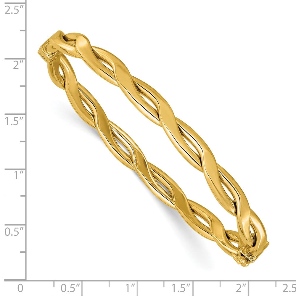 14K Gelbgold Poliert Fantasie Intertwined Klappbar Armreif