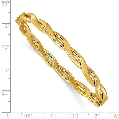 14K Gelbgold Poliert Fantasie Intertwined Klappbar Armreif