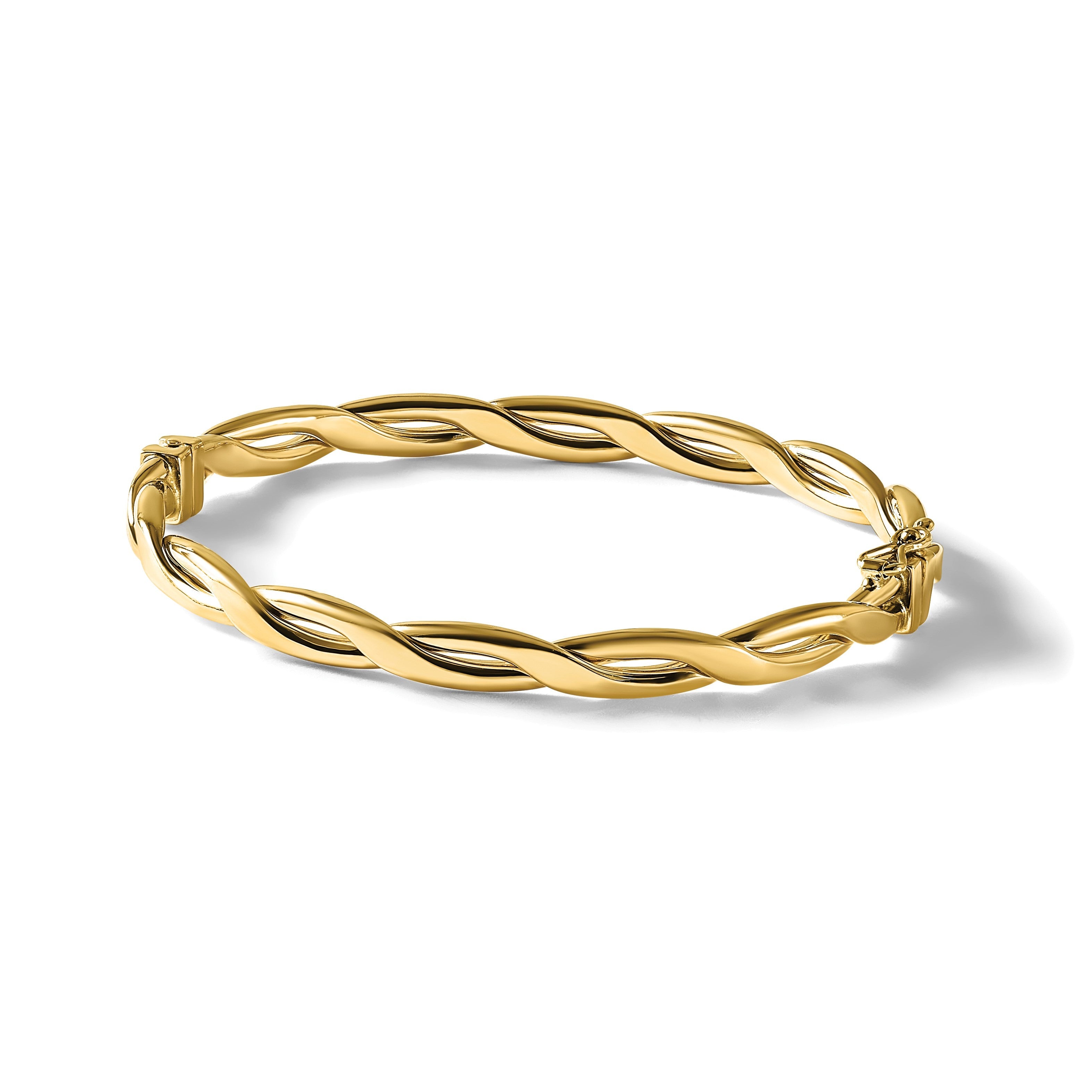 14K Gelbgold Poliert Fantasie Intertwined Klappbar Armreif