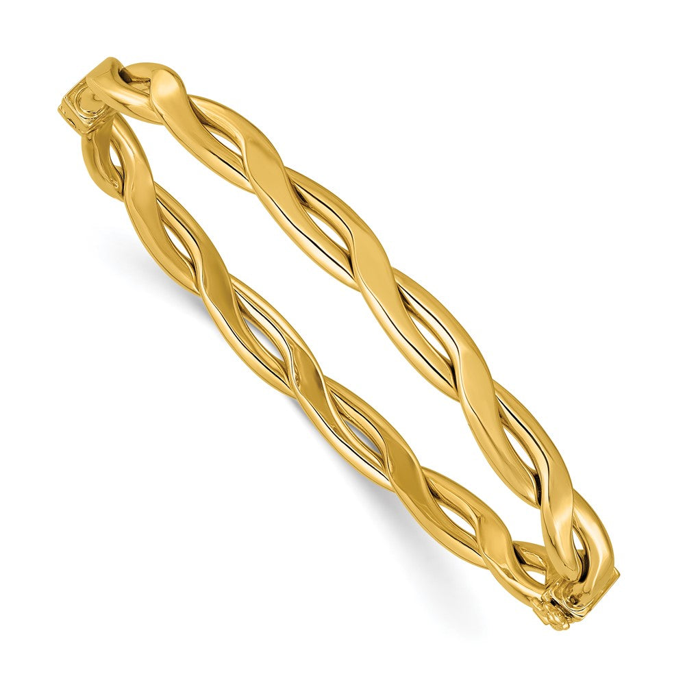 14K Gelbgold Poliert Fantasie Intertwined Klappbar Armreif
