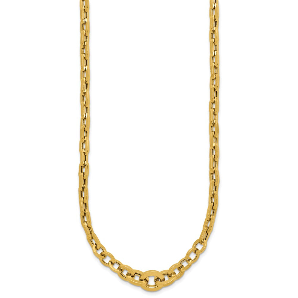 14K Gelbgold Poliert Fantasie Abgestuft Glieder Halskette