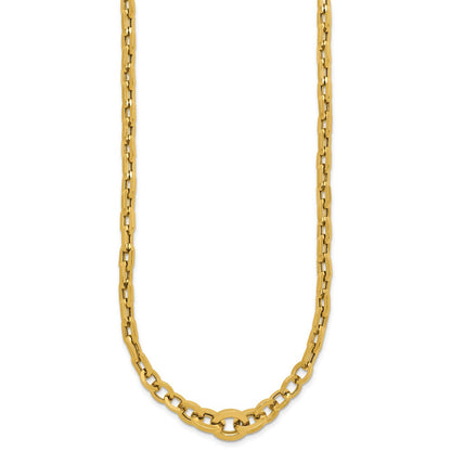 14K Gelbgold Poliert Fantasie Abgestuft Glieder Halskette