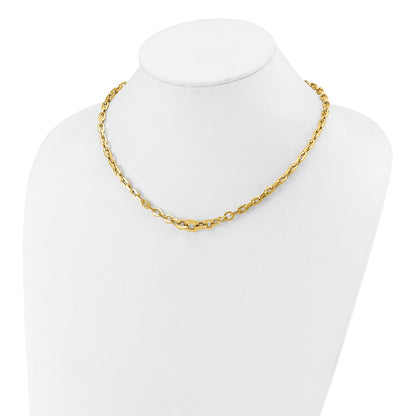 14K Gelbgold Poliert Fantasie Abgestuft Glieder Halskette