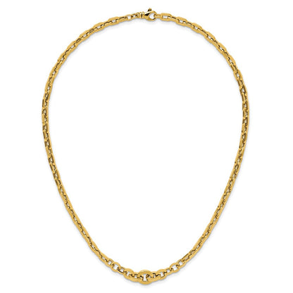 14K Gelbgold Poliert Fantasie Abgestuft Glieder Halskette