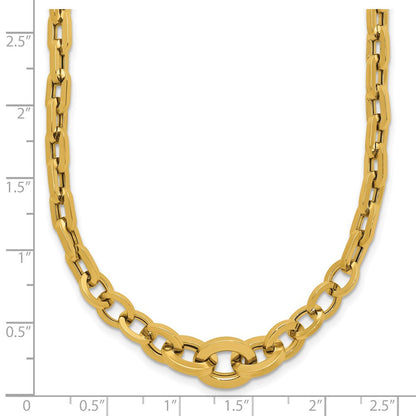 14K Gelbgold Poliert Fantasie Abgestuft Glieder Halskette