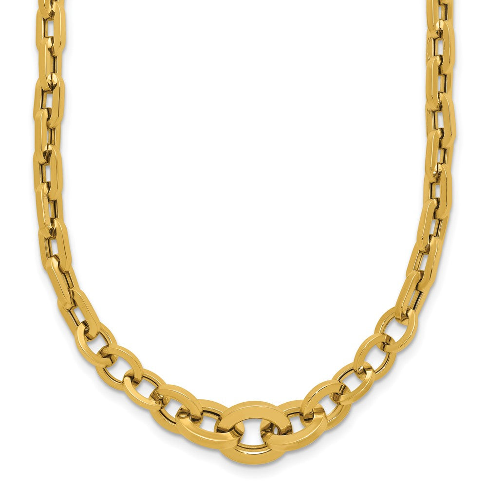 14K Gelbgold Poliert Fantasie Abgestuft Glieder Halskette
