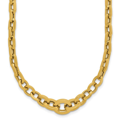 14K Gelbgold Poliert Fantasie Abgestuft Glieder Halskette