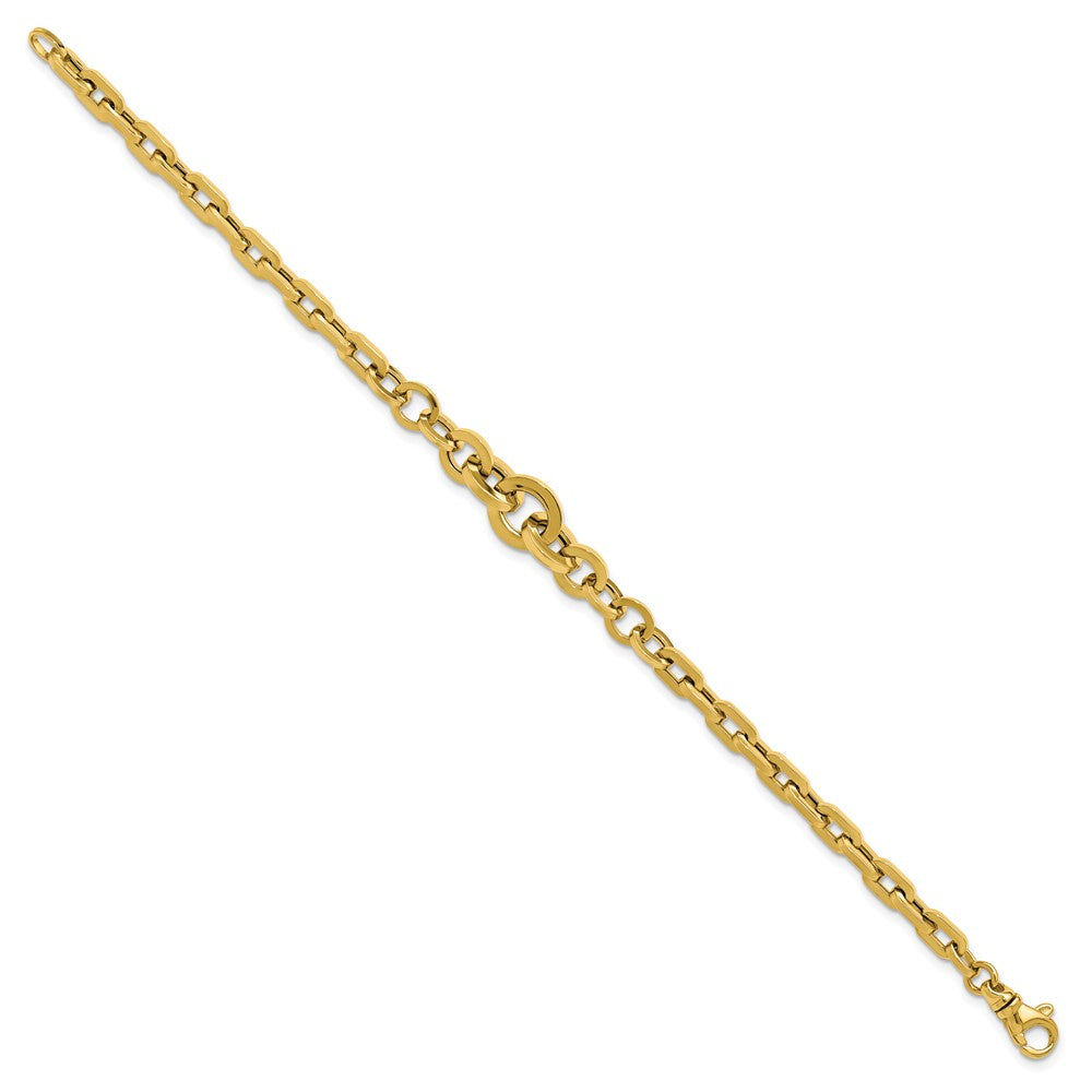14K Gelbgold Poliert Fantasie Abgestuft Glieder Armband