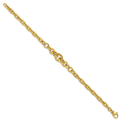 14K Gelbgold Poliert Fantasie Abgestuft Glieder Armband