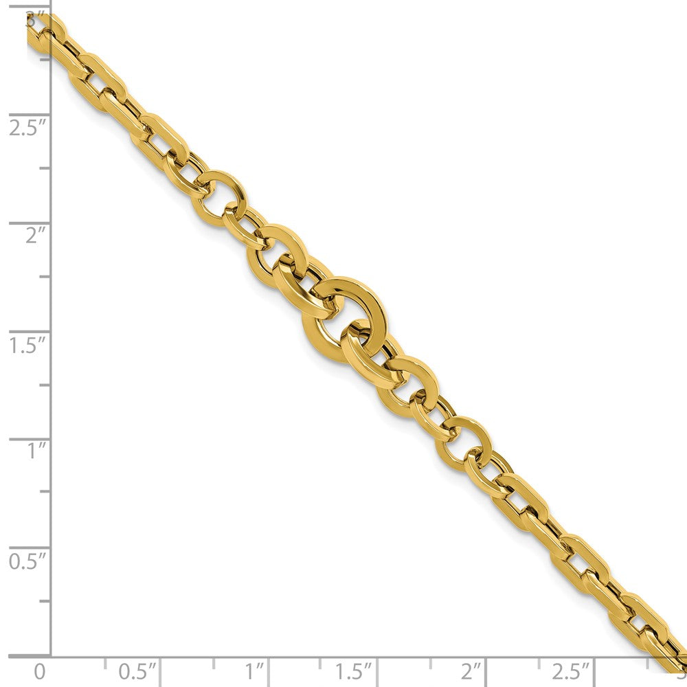 14K Gelbgold Poliert Fantasie Abgestuft Glieder Armband